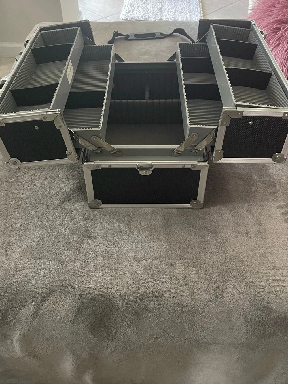 Victoria's Secret Black and Silver Makeup Train Case